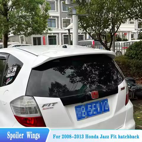 For 2008-2013 Honda Jazz Fit GE8 Rear Roof Spoiler Lip Wings Hatchback ABS Plastic Car Exterior Tuni