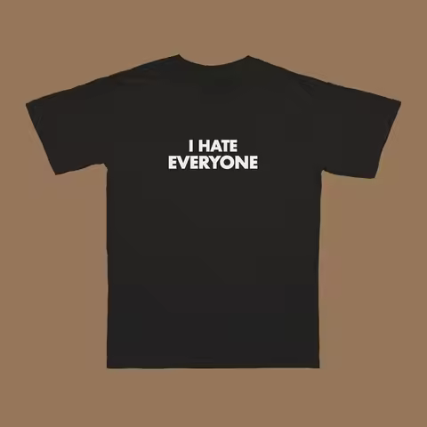90s Harajuku I Hate Everyone Lettering T Shirt Womens Y2k Gothic Summer T Shirt Streetwear White T S