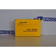 United 700 X 23 Bicycle Inner Tube 25C Presta FV 60mm Racing Roadbike Fixie 700 X 23C - 25C Flexible