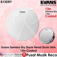 Evans B13DRY Genera Dry COATED 13" Snare Drumhead Tom Drum Head Drumskin Drum Skin Kulit Drum 13in S
