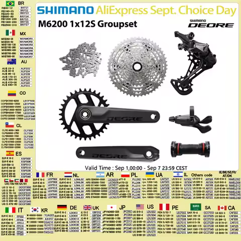 SHIMANO NEW DEORE M6200 Groupset 1x12s SL-M6200-R RD-M6200-SGS FC-M6200 Crankset CS-M6200 10-51T Cas