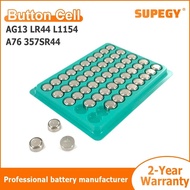 Alkaline Button Cell 1.55V 50pcs AG13 LR44 L1154 RW82 RW42 SR1154 SP76 A76 357A LR44 SR44Cell Coin B