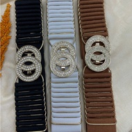 M5-2 Woman Hook Type Dress Belt with Diamonds Fashion Wide Belt Versatile Woman Belt