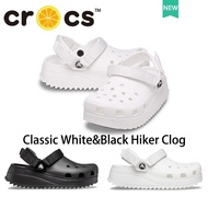 03th/！Crocs รองเท้าเดินป่า สีขาวล้วน และสีดํา สําหรับชายหาดกลางแจ้ง #206772