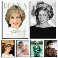 Poster Puteri Diana Vintage Kanvas Lukisan Seni Potret Wanita Mewah Gambar Dinding Hiasan Bilik Ting