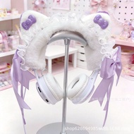 HotSale DIY Creative Plush Cat Ear Headphone Cover, Plush Headphone Case, Universal Decorative Headb