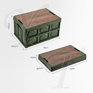 TopStyle TopStyle Kotak Lipat Storage Box Outdoor Camping Keranjang Piknik Kotak Lipat Penutup Kayu