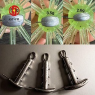 ORIEN 10pcs Anchor Shaped Sinker, 2.6g 5.3g Fishing Sinker,  10pcs Easy To Hook 3.5g Fishing Accesso