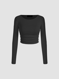 Cider Ruched Long Sleeve Top