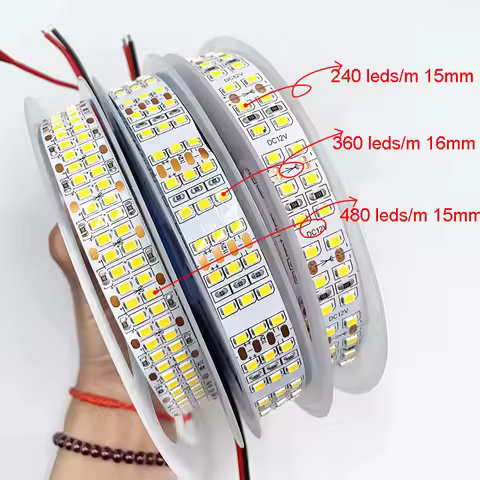 5m Bright 12v 24v LED Strip 480 leds/m 360 leds/m 240 leds/m 2700k 2800k 4500k 6500k Linear Wall Fle