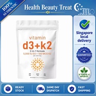 (100% Authentic)Vitamin D3 5,000 IU + K2 MK-7 100 mcg, 180 Softgels 2-in-1 Bone, Immune & Heart Supp