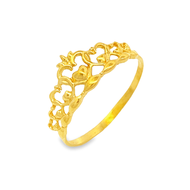 Top Cash Jewellery 916 Gold Heart Crown Ring