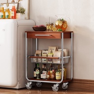 Mobile Side Table Trolley Living Room Sofa Coffee Table Side Cabinet Bedside Storage Rack Dining Car