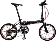 FNHON (Unassembled)Zephyr 349 16 inches RIM V Brake 18s Folding Bike - Matt Black/Red