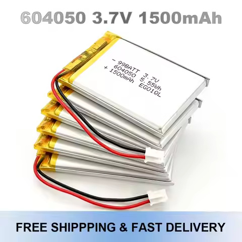 3.7V 1500mAh 604050 Rechargeable Li-Polymer Lipo Battery Cell for Bluetooth Speaker GPS Navigator Li
