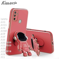 สำหรับเคสโทรศัพท์ oppo A15 A15S A16 A16K A17 A37 A32 A33 2020 A53 2020 A39 A57 2016 A59 F1S ขาตั้งนักบินอวกาศดีลักซ์ เคสโทรศัพท์แบบอ่อนโครเมียมมีสไตล์