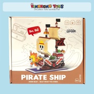 CUTE PIRATE SHIP BLOCK TOY PIRATE SHIP BLOCK/ CHILDREN'S EDUCATIONAL BLOCK TOY