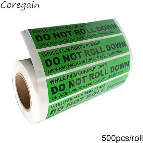 500pcs DO NOT ROLL DOWN Packing Warning Caution Window Stickers Car Wrapping Carbon Tint Film Label 