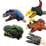 Amigo Dinosaur Hand Puppets Soft Rubber Dinosaur Toys Realistic Tyrannosaurus Velociraptor Triceratops Puppet Toys for Kids Boys Girls Adult Party Favor Gift Imaginative Play