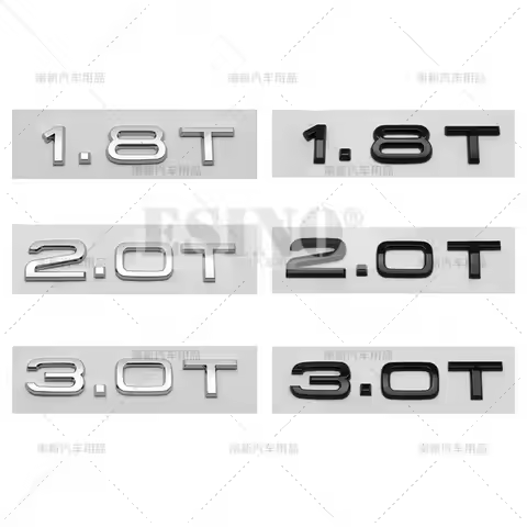 3D 1.8T 2.0T 3.0T Car Trunk ABS Badge Emblem For Car Rear Tailgate Fender Door Adhesive Badge for Au