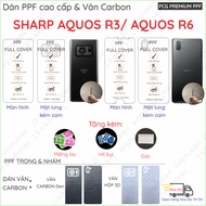 PPF & Sharp Aquos R3 / Sharp Aquos R6 Carbon Texture Sticker for screen, back, full clear edges, gen