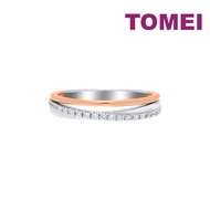TOMEI Binding With Togetherness Ring, White+Rose Gold 585