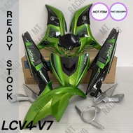 VELOZI COVERSET LC135 V4-V7 JUPITER MX KING GREEN STICKER TANAM