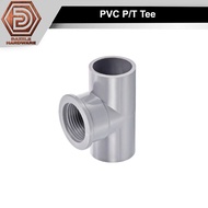 PVC P/T Tee 1/2" (15mm) pvc pt tee Pengaymbung pvc tee ada thread