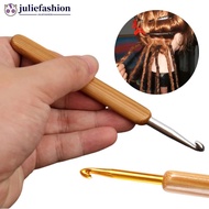 JULIEFASHION Bamboo Dreadlock Carbonized Bamboo Handle Crochet Needle Hook for Dreadlocks Braids Hai
