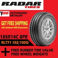 185R14C 8Ply Radar RLT71 Tires 102/100Q (China made)  Free Rubber Tire Valve and Wheel Weight