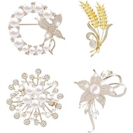 4 Keping Bros dan Pin Mutiara untuk Wanita, Bros Elegan untuk Pemakaian Harian dan Acara Peringatan