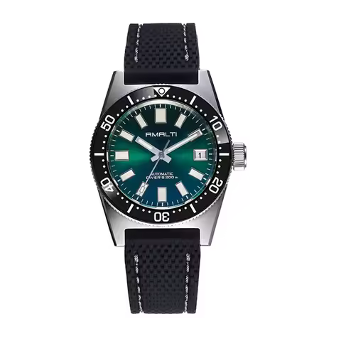 RMALTI 62MAS 40mm Watch Sunburst Dial Men's Watch Nh35 Automatic Mechanical Waterproof Blue Luminous