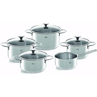 Fissler Copenhagen Stainless Steel 5 Piece Saucepan Set, Saucepan Set with Glass Lid, Induction, All
