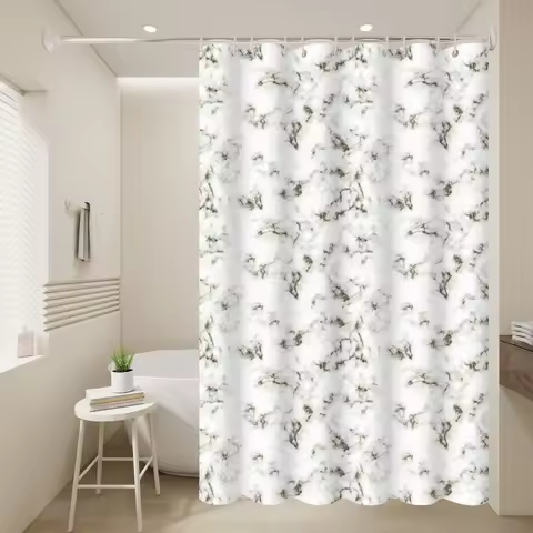 1pc Cloud Pattern Shower Curtain Waterproof PEVA Material Bathroom Decor Item