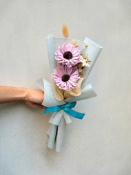 清新紫色太陽花 小花束 乾燥花束 永生花 畢業花束