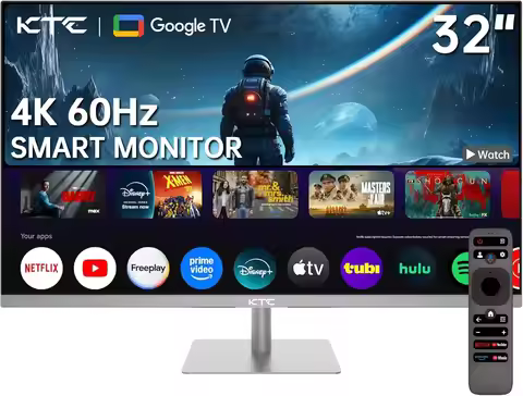 32 Inch 4K Smart Monitor with Google TV System UHD 3440x2560P Hey Google Voice Remote Netflix Licens