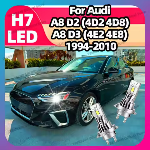 2x Wireless LED H7 Car Headlights 30000LM For Audi A8 D2 (4D2 4D8) 1994-2002 A8 D3 (4E2 4E8) 2002-20