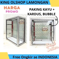 Etalase Rak Kaca Almini Mini kecil Display Warung Jajan Rokok Almini [LAMONGAN]