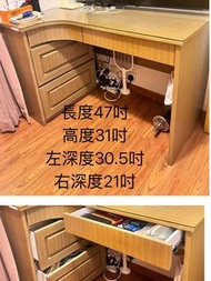平放 木製書桌 47吋長 (另放衣櫃、鞋櫃、電視櫃、神枱櫃, 歡迎查看)