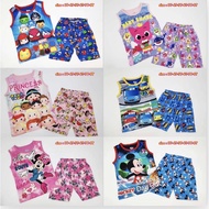 Local Seller Cuddle Me 3 to 8 year old Kids Pyjamas Set Kids Outing Set Mickey Mouse Minnie Mouse Baby Shark Marvel