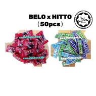 【50pcs】BELO / HITTO Centre Mint and Chocolate Gula Chewy Candy 50pcs/165g（Halal）
