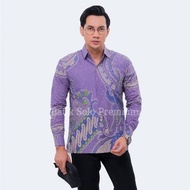 Ungu Saras Kemeja Batik Pria Lengan Panjang Baju Batik Pria Ungu Hem Batik Pria Atasan Batik Pria Ba