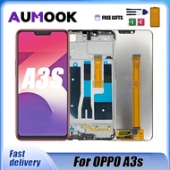 AUMOOK 6.2" Original For OPPO A3S CPH1803 CPH1853 LCD Display Touch Panel Sensor Digitizer Assembly 