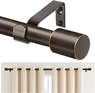 TONIAL Curtain Rods for Windows 66 to 120 Inches(5.5-10ft), bronze Adjustable Splicing 3/4 Curtain R