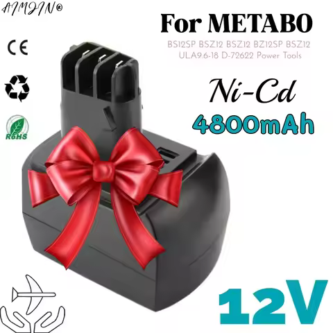 12V 4.8Ah NI-CD Rechargeable Battery for METABO Cordless Drills 6.02151.50 BZ12SP BSZ12 Premium BZ12