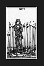 Eight of Swords - Tarot Card Notebook (Dark Ed.): A5 Ruled Lined Journal Diary Sketchbook Notebook -