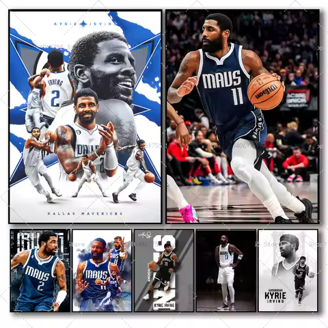 1PC Basketball Player Kyrie Irving Poster Self-adhesive Art Waterproof Paper Sticker Coffee House Ba