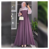 ELLENA DRESS SET JILBAB SEGI EMPAT/GAMIS CERUTY PLUS JILBAB/GAUN PESTA/DRESS WANITA TERBARU