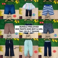 BUNDLE PRELOVED Size tag 120 mix seluar panjang dan pendek jeans jogger budak lelaki perempuan 6-8Ta