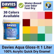 Selling✓✼Davies Aqua Gloss It Odorless Water Based Paint 1 Liter 100% Acrylic Quick Dry Enamel Wood